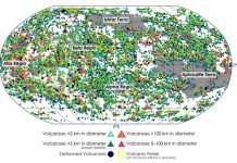 Nuevo mapa de los 85.000 volcanes que hay en Venus Nuevo mapa de los 85.000 volcanes que hay en Venus