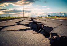 Deformación terrestre tras un terremoto Deformación terrestre tras un terremoto